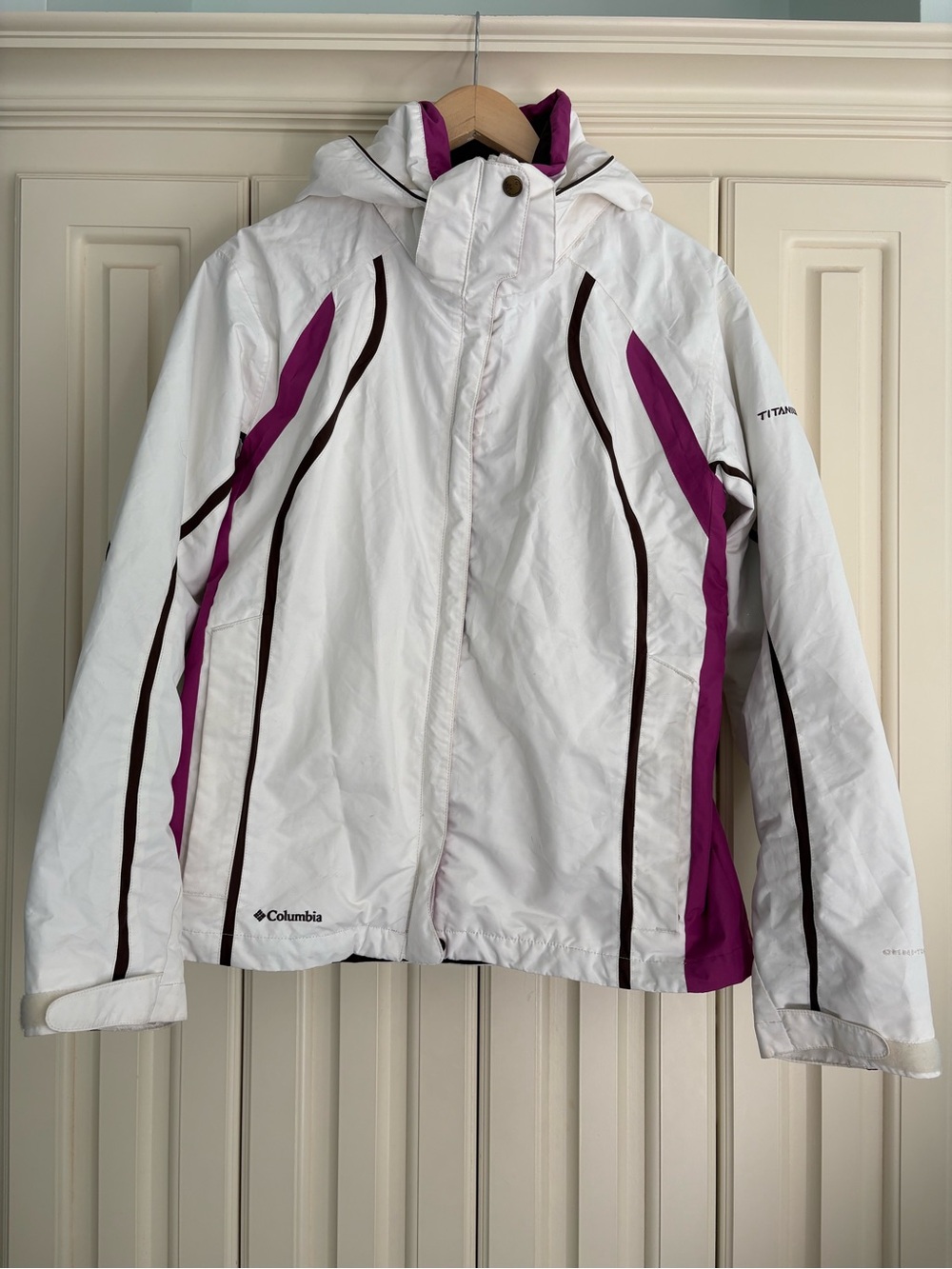 Columbia Titanium Omni-Tech Hooded Ski Snow Winter Jacket Zip Up Size Medium